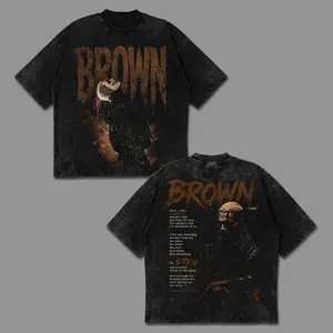 [Echo Culture] BROWN Album 27 Songs By C.Brown Inspired Acid Washed Shirt, R&B Music Duo Graphic Tee, Urban Hip Hop Soul Streetwear Shirt, Concert Tour Merch, Gift for R&B Fans, Vintage Music Tee