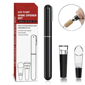 Air Pump Wine Opener Set with Vacuum Stopper & Drip-Free Pourer – All-in-One Kit for Home, Restaurant & Gifting – Perfect for Wine Enthusiasts & Hosts
