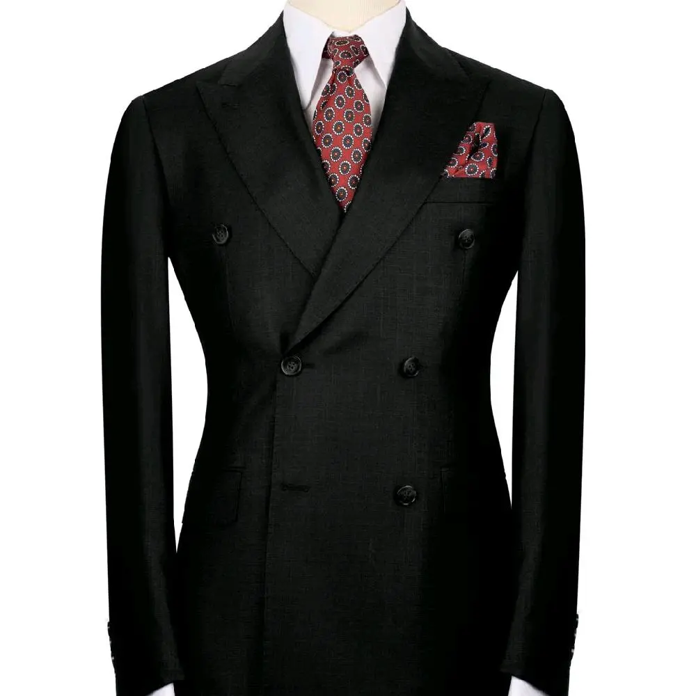 ZPure Skin & Beauty Men's 2-Piece Suit, Turkish-Made Solid Double-Breasted Regular Fit, Elegant Long Sleeve Formal Wear, Classic Menswear, Long Sleeves