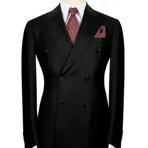 ZPure Skin & Beauty Men’s 2-Piece Classic Regular Fit Double-Breasted Buttoned Black Suit Set - Long Sleeve Jacket, Turkish-Made Formal Menswear for Work, 2-Piece Men's Suits