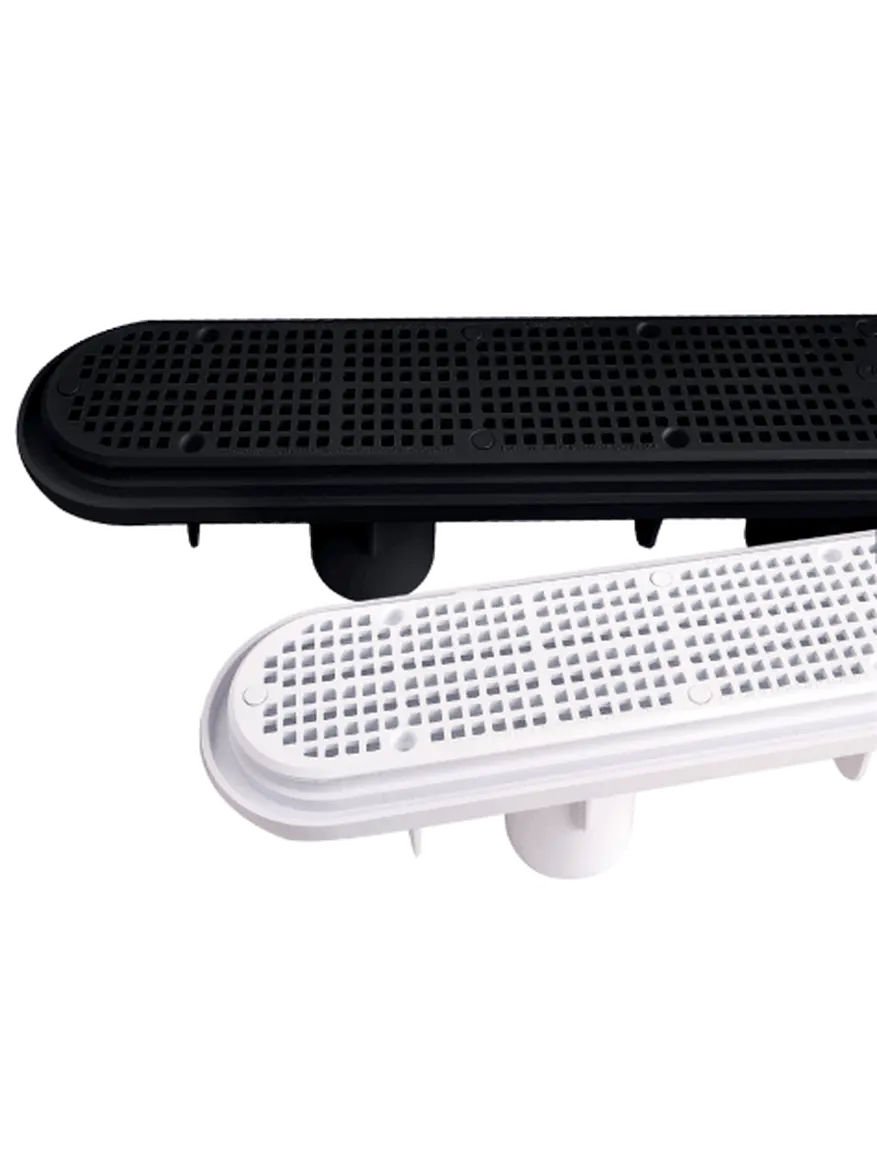 Custom Molded 25506-327-000 32 in. PVC Channel Drain with Sump - Dark Gray - Box of 40