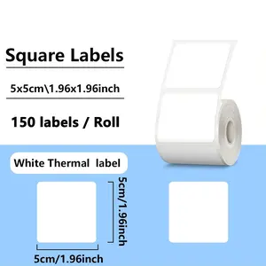 Circular/square Thermal Paper Sticker Labels, Transparent/ Thermal Label Printing Paper, Compatible with Phomemo M220 M200 M221 M110 P50 P80 P1