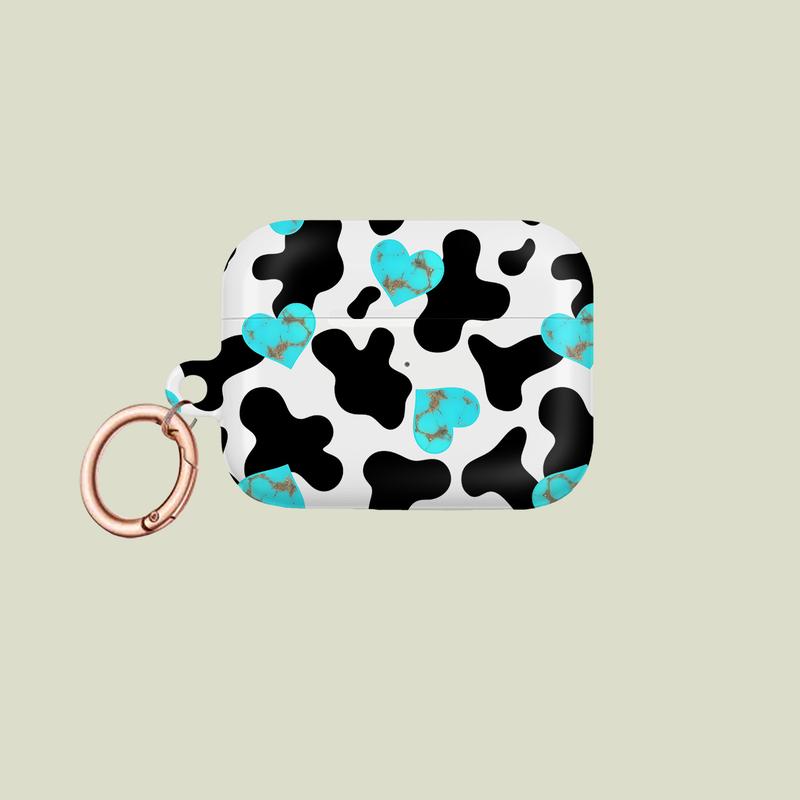 Trendy Cow, Camo & Leopard Print AirPods Case with Keychain – Protective Cover for AirPods Pro 1 2 & Gen 1 2 3 4