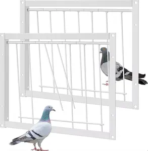 Pigeon Cage Door Bird Wire One Way Entrance Iron Pigeon Trap Bird House Door for Racing Supply Birdcage Breeding, White