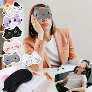 6pcs Cute Sleep Mask for Women, Cute Cat Animal Sleeping Eye Cover Soft Lightweight Eyeshade, Sleeping Mask, Funny Cat Blindfolds for Women, Slumber Birthday Party Favors, Great for Birthday Gifts, Party