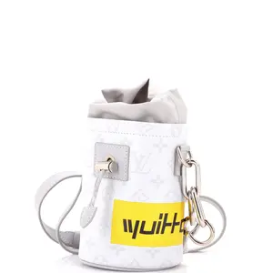 Pre-owned Louis Vuitton material Bucket Bags Chalk Nano Bag Limited Edition Logo Story Monogram Canvas by Rebag