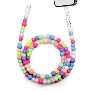 Beaded Charging Cords - Fit for all device USBC & Lightening 4-in-1 USB-C Cable,or 2-in-1 data line