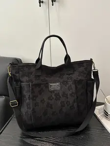 Women's Multi-Pocket Canvas Handbag, Handheld Bag Purse, Large Capacity Reusable Bag, Ideal for Daily Use, Travel, School, Work, Commuting