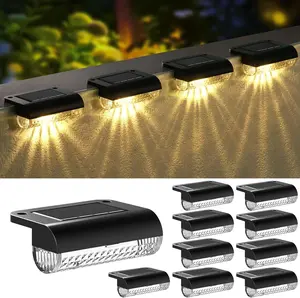 Solar Step Lights Outdoor, Solar Deck Lights Waterproof Outdoor Lighting for Patio Fence Stairs Post Railing Yard and Garden (Warm White) (10 Pack)