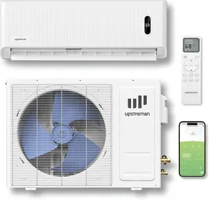 Upstreman 12,000 BTU DIY Ductless Inverter Mini Split AC & Heat Pump, 230V 18 SEER2 Pre-Charged No-Vacuum-Required System, WiFi-Enabled, Easy-to-Install for 750 Sq.Ft Rooms (IY12-230)