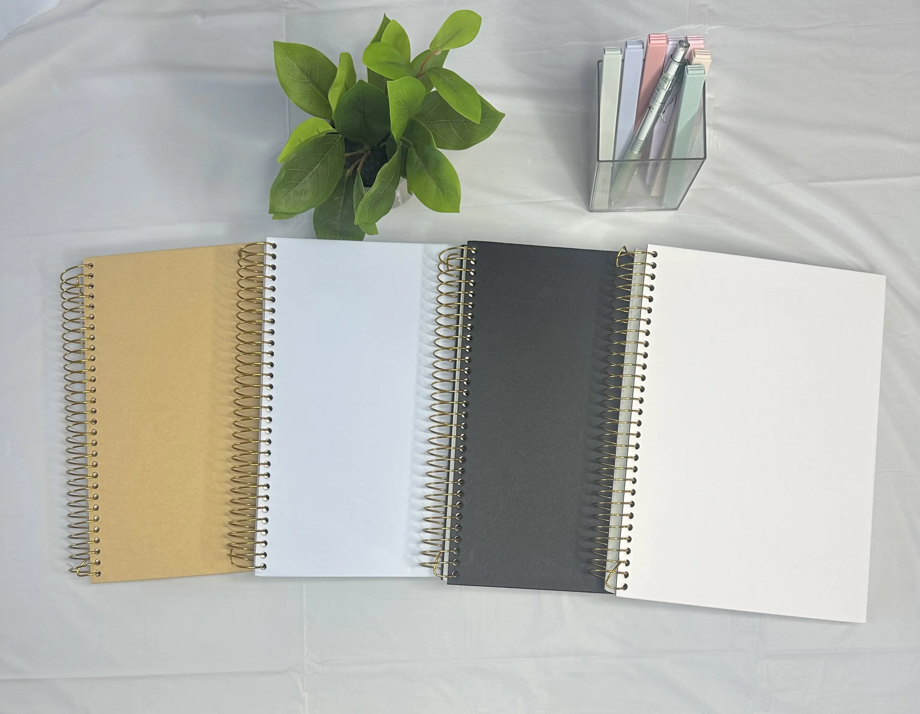Imperfect Minimalist Spiral Hardcover Meeting Notebook, 300-Lined Classic Ruled Paper, Office Stationery Supplies