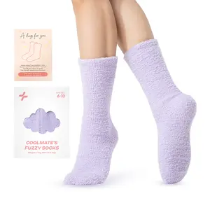 1 Pair CoolMate GLOBAL Fuzzy Socks for Women Gift Box, Cozy, Soft, Comfy & Cloud-Like Socks, Plush, Durable for Spa, Home (Bloom Purple)
