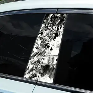 2-Piece Black and White Creative Picture Car Stickers: 2-Piece Set - Waterproof, Scratch Resistant, for All Models - Auto Parts and Holiday Decorations for All Vehicles, for Laptops, Cars, Helmets