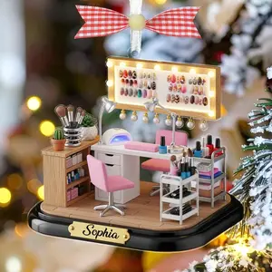 Personalized Nail Artist Christmas Ornament, Custom Nail Tech Xmas Decoration, Nail Salon Wall or Tree Decor, Unique Manicurist Holiday Gift, Nail Polish Lover Keepsake, Beauty Industry Xmas Present 2025
