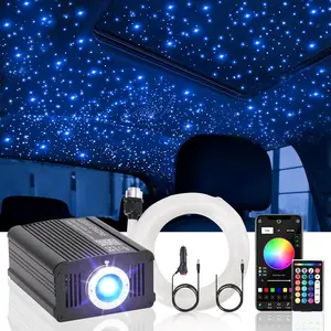 16W Headliner Star Light Kit, 1000Pcs Ceiling Fiber Optic Lights APP/Remote Control Star Effect Music Mode RGBW Sound Activated for Car Roof Home Ceiling