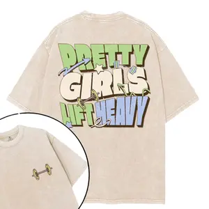 PRETTY GIRLS LIFT HEAVY Gym 2025 T-Shirt, Gym Shirt 2025, Graphic Gym Shirt, Vintage Washed Tee Conton, Gym Shirt Women, For Men, Ful Size