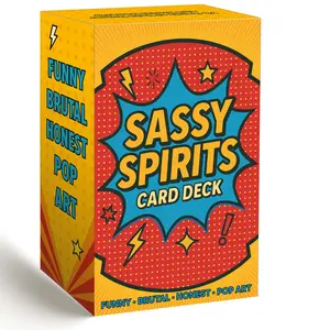 78 Card Deck, 13x8cm Sassy Spirits Card Deck， Humorous Divination Cards, Includes Funny Honest Trendy Art Comic Style, No Instructions Needed Card Games
