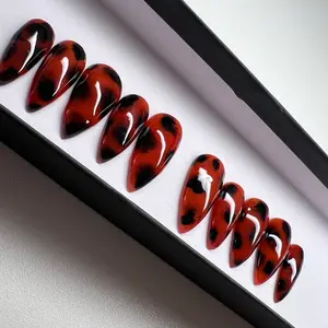 Tortoise Nails | Luxury Presson Nails | Glue on Trendy Nails | Handmade Nails | Gel X Nails