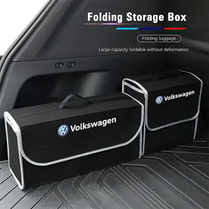 Car Boot Storage Box Tool Organizer Collect Case Car Trunk Storage For Volkswagen VW GTI Polo Golf Passat Tiguan Arteon Touareg CC Taigo Caddy Jetta T-ROC Beetle Sharan Touran Scirocco