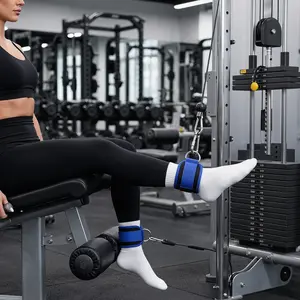 Adjustable Ankle Straps for Leg Press & Cable Machines, Comfortable Neoprene Gym Cuffs for Leg and Glute Workouts