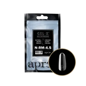 APRES Gel-X Natural Round Medium 2.0 Refill Bag Size 4.5