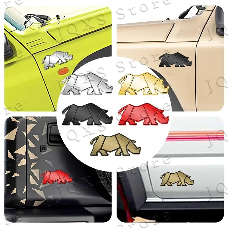 2026 New Car 3D Metal Rhinoceros Rhino Emblem Sticker For Suzuki Jimny Swift Vitara SX4 JA11 JB31 JB33 JB43 Trunk Body Fender Accessories For your Cars