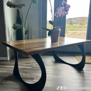 White Oak coffee table with custom metal legs.