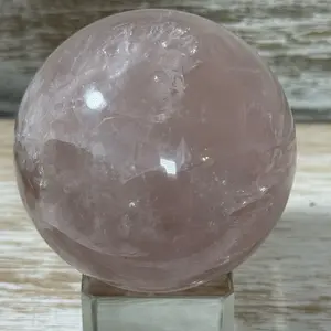 Rose Quartz Large Sphere - High Quality | Rainbows | Phantoms | Heart Chakra | Self-Acceptance | Ethically Sourced