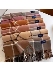 Women's Colorblock Square Scarf, Fall Winter Korean Style, Warm Neck Protector, Versatile Fashion Accessory, Perfect for Travel & Dating