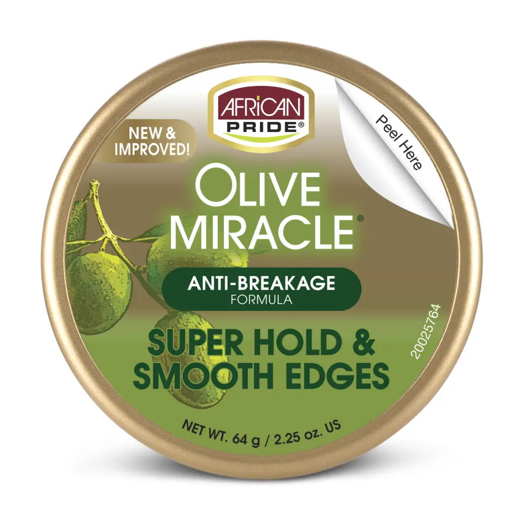African Pride Olive Oil & Coconut Nourishing Hair Gel - Super Hold, Smooth Edges, Drip-Free Daily Styling Product for Straight Hair, 2.25 oz, Hair Products