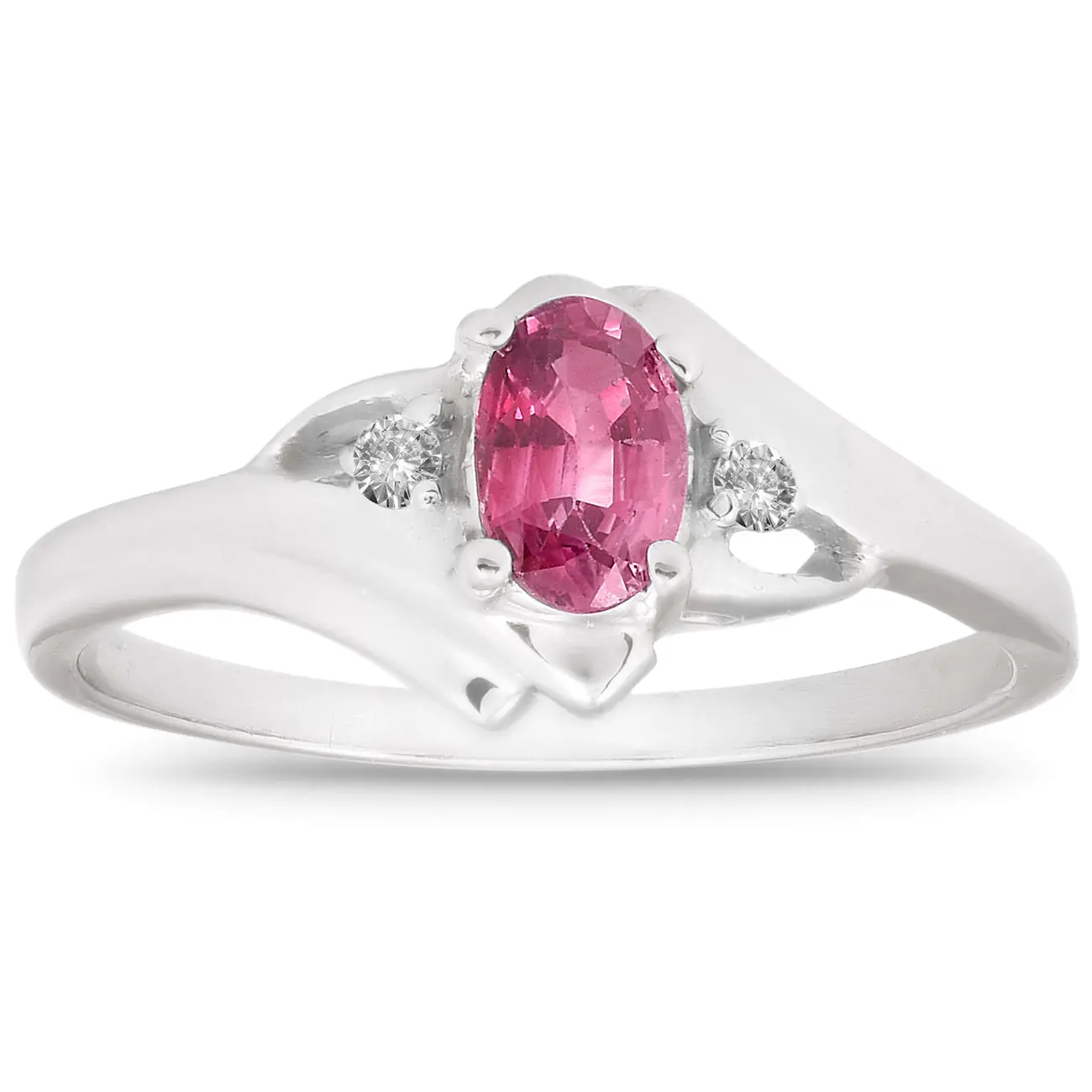 5/8ct Oval Ruby & Diamond Ring 14K White Gold 5/8ct Oval Ruby & Diamond Ring 14K White Gold