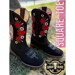 425 denim boots women's boots square toe leather dark brown women's boots