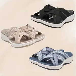 Comfortable Orthopedic Walking Slides Sandals For Women With Arch Support Wide Width