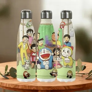 1pc 18oz thermos cup, Cartoon Doraemon stainless steel thermos cup, water bottle, portable straw cup, outdoor cup, accompanying cup, coffee cup, cup set-Christmas Valentine's Day gift (straw in the cup) , suitable for gift giving
