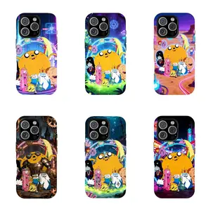 Cute Adventure Time Characters Collage Fan Art Magnetic Tough Case, Durable Protective Magsafe Phone Cover for Cartoon Network Fans, Shockproof Funny Cellphone Casing