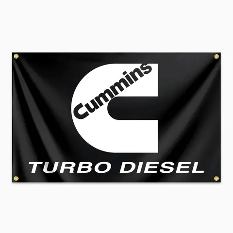 Cummins Turbo Diesel Flag, 3x5 Feet, Durable Polyester, Indoor Outdoor Use, Decoration, Easy Hanging, Four Copper Holes, Perfect for Living Room, Bedroom, Dorm, Outdoor Space, Banners