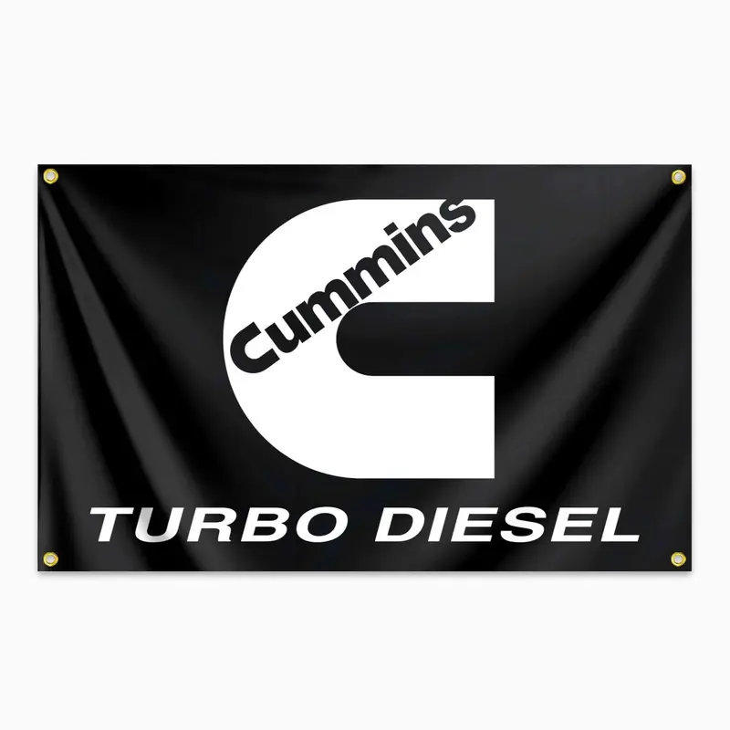 Cummins Turbo Diesel Flag, 3x5 Feet, Durable Polyester, Indoor Outdoor Use, Decoration, Easy Hanging, Four Copper Holes, Perfect for Living Room, Bedroom, Dorm, Outdoor Space, Banners