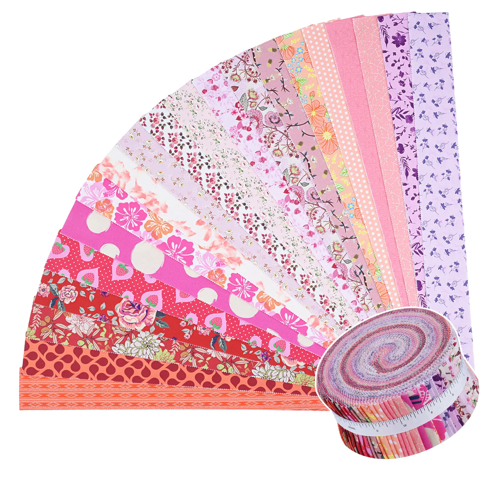 ShinyStitch 100% Pure Cotton Pre-cut Fabric Bundle, 40 Pieces Precut Fabric Strips 2.5" x 44", Soft Premium Cotton Quilting Fabric for Patchwork, Quilt Making, Hand Sewing Projects, DIY Crafts, Blanket & Handmade Sewing Supplies,Shade Aesthetics
