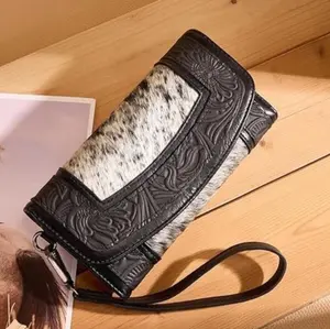 Montana West Hair-On Hide Tooled Wallet – Western Wristlet