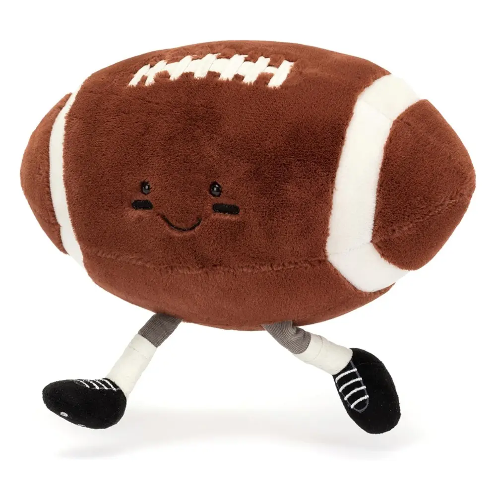Rugby Ball Shaped Plush Cushion with Legs, Soft Stuffed Polyester Fiber Decorative Throw Pillow, Sports Design for Sofa Bedroom Home Decor, Fluffy Stuffed Cushion