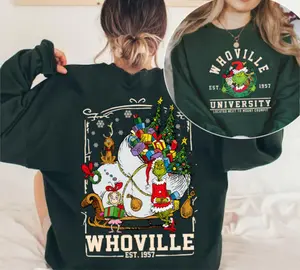 Vintage Whoville University Shirt, Trendy Sweatshirt, Gift for Women and Men (There are 3 options: Hoodie, Sweatshirt, T-shirt)