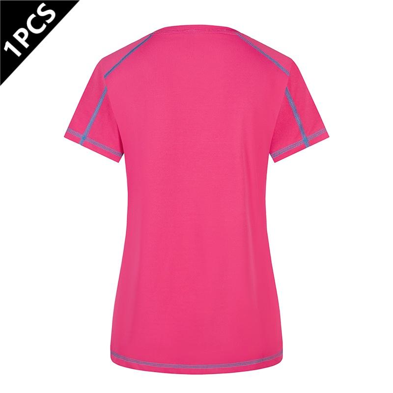 Targeted development five-pack summer women’s quick-dry sports T-shirts featuring contrasting quick-dry designs, short sleeves, elastic breathable fabric, crew neck—ideal for jogging, workouts, fitness, and yoga.