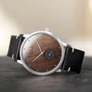 Engraved Wood Watch | Luxury Wood Watch | Men's Wooden Watch | Personalized Gift for Him | Fiancé Gift | Groomsmen Gift Set | Leather Strap