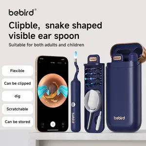 BEBIRD Flexible Ear Wax Removal Tool Camera, Wireless Smart Visual Ear Cleaning Kit with 13-Piece Tips, HD Camera Ear Otoscope with Tweezers, Earsight Plus B31R Earwax Cleaner for Wet and Dry Ear