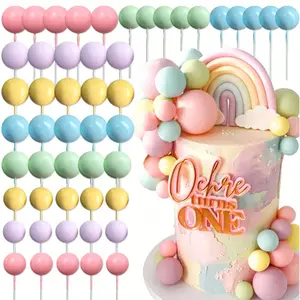 50 or 32 Macaron Rainbow Cake Decorations, DIY Baking Accessories, Birthday, Baptism, Gender Reveal, Wedding, Theme Party Cake Decor
