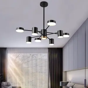 10 Minimalist American-Nordic Ironwork LED Chandeliers Elegant Lighting Solution for Living Room Dining Area Hallway Versatile Stylish Fusion Design