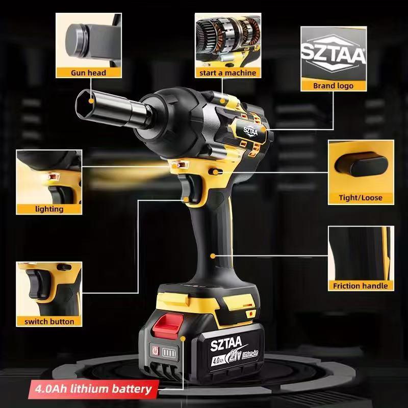 Cordless Impact Wrench 1/2-inch, High Torque 1200N.m, Compact Wrench w/ 1X 4.0Ah B