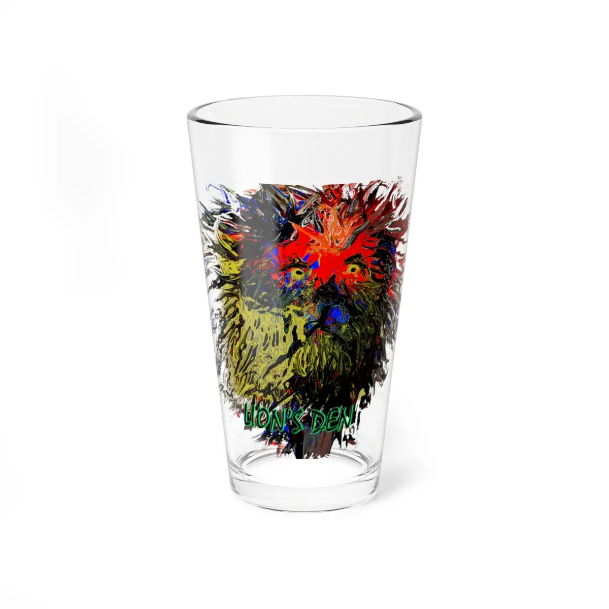 The Lions Den Mixing Glass 16oz - Two-in-One Shaker and Serving Glass, Handmade with Durable Crystal Clear 100% Glass