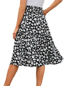 YESFASHION Maternity Skirt Casual High Waist Flowy Swing A Line Skirt with Pockets