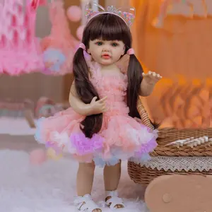 22 Inch Reborn Baby Doll, Lifelike Princess Toddler Baby Newborn Art Toy for Kids Birthday Gifts, Doll Accessories, Soft Dolls